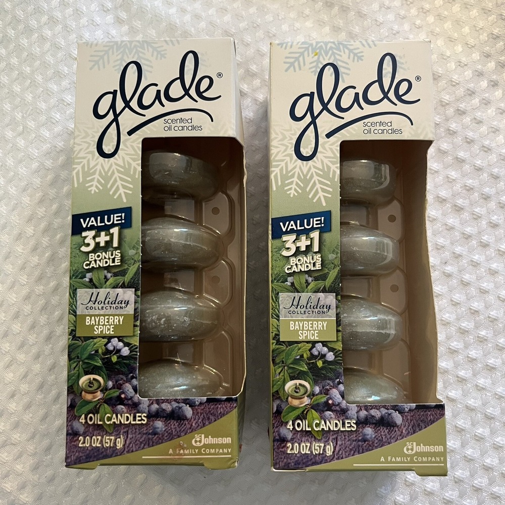 NIB Glade Bayberry Spice 4ct Scented Oil Candles Refills Discontinued Rare 2 PAC